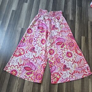 CeCe Pink and Red Patterned Pants
